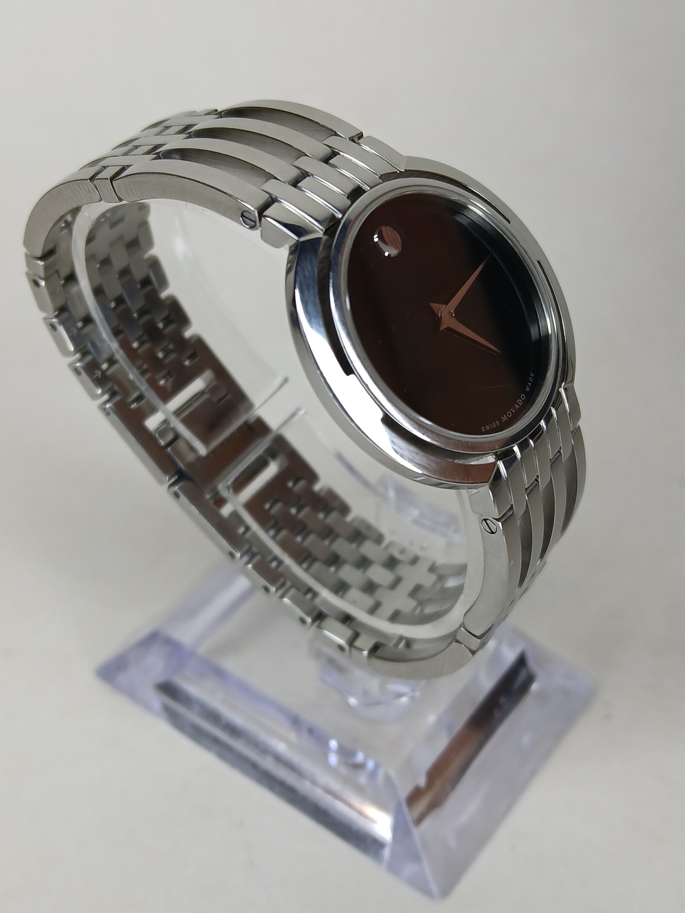 Movado Museum Stainless Steel Quartz Men's Watch 84 A1 1822 Black Dial